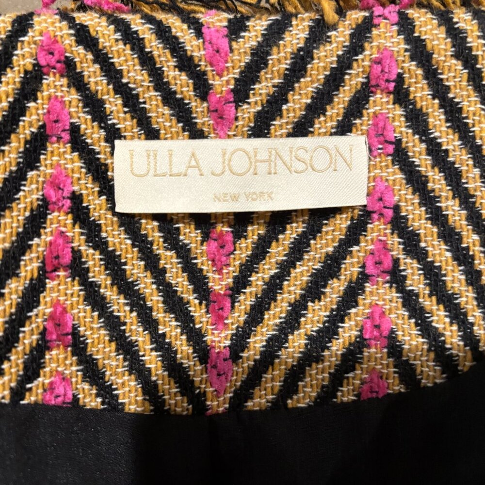Ulla Johnson Striped Herringbone Fringe Tie Front Jacket - Picture 5 of 6